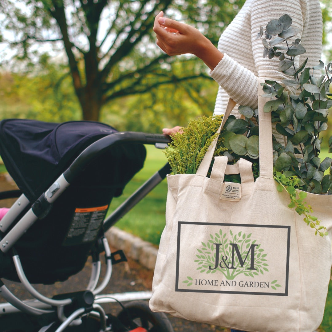 Custom Print Logo - Reusable Multi-pocket Organic Cotton Tote Bag (MOQ 100) - Pure Mitti