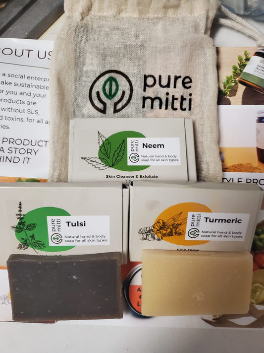 Ayurvedic Combo Sample Pack Soap - Neem, Turmeric, and Tulsi