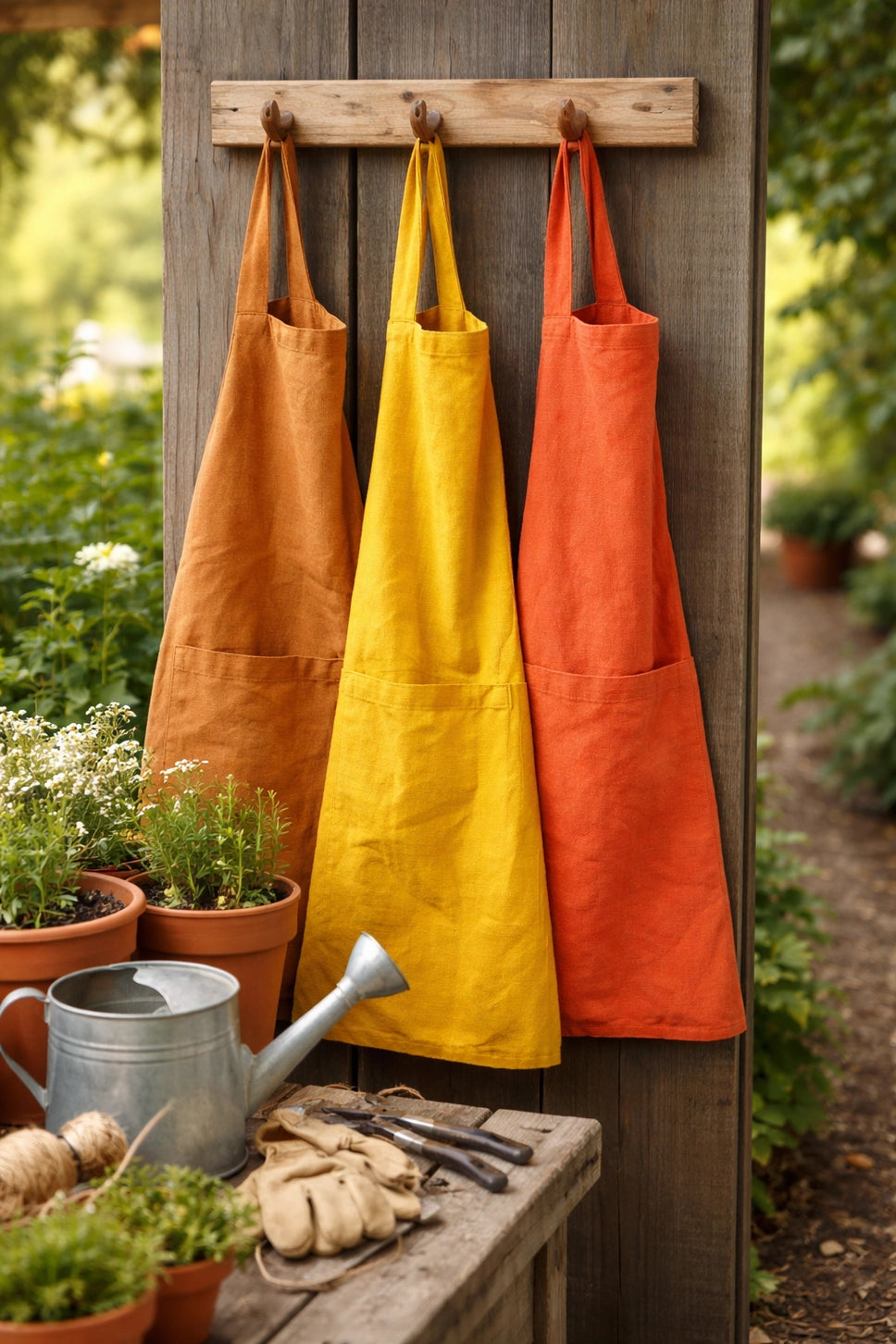 Mustard Apron Crossback 100% Organic Cotton