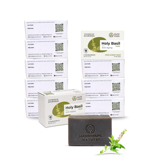 Holy Basil (Tulsi) Face & Body Bar – Bundle of 10 Natural Ayurvedic Soaps