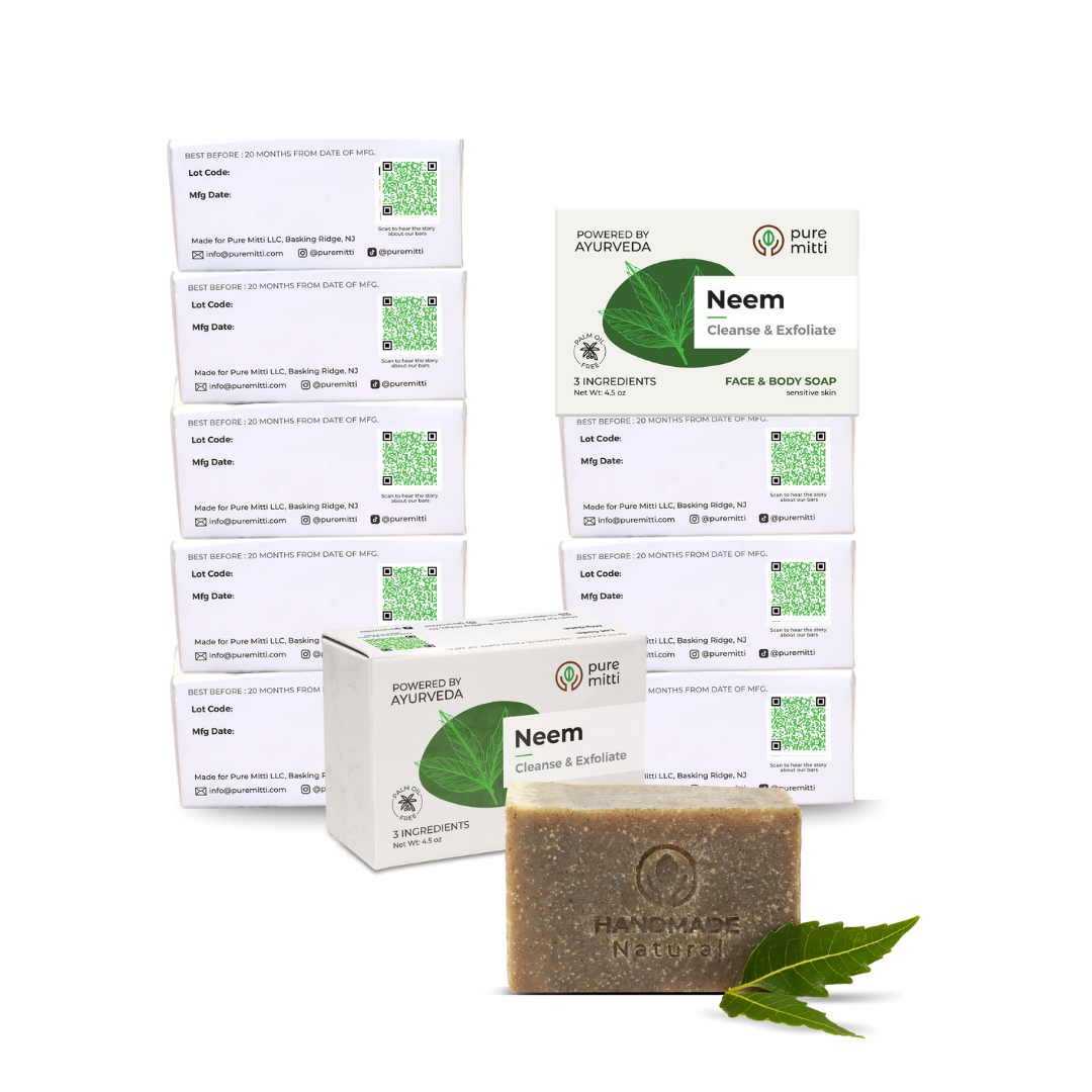Vetiver Detox Face & Body Bar – Bundle of 10 Natural Ayurvedic Soaps