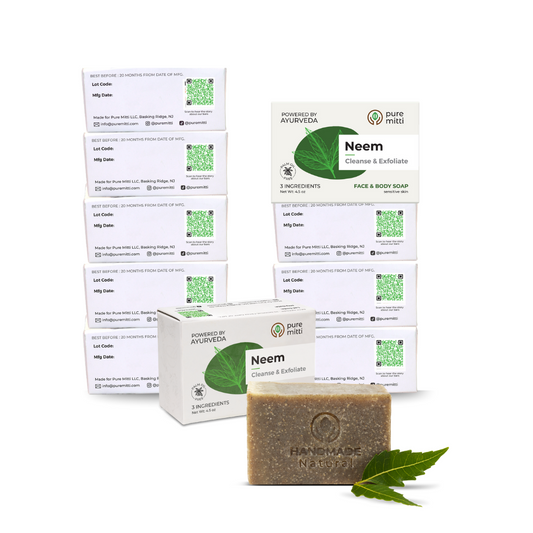 Vetiver Detox Face & Body Bar – Bundle of 10 Natural Ayurvedic Soaps
