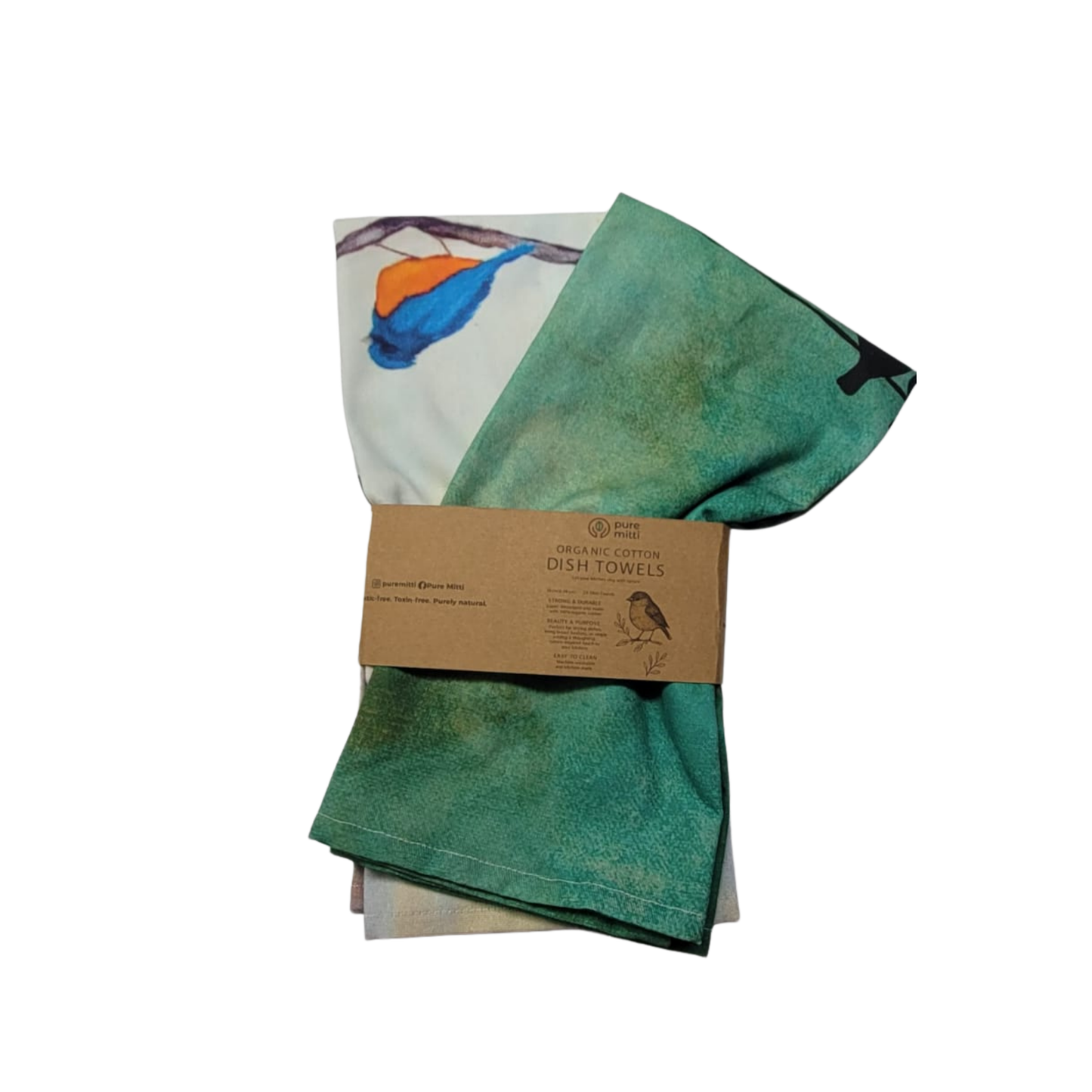 Night & Bright Birdwatcher Organic Cotton Kitchen Towels – Set of 2