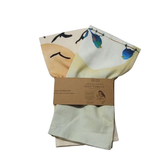 Yellow & Gold Skies Organic Cotton Kitchen Towels – Set of 2