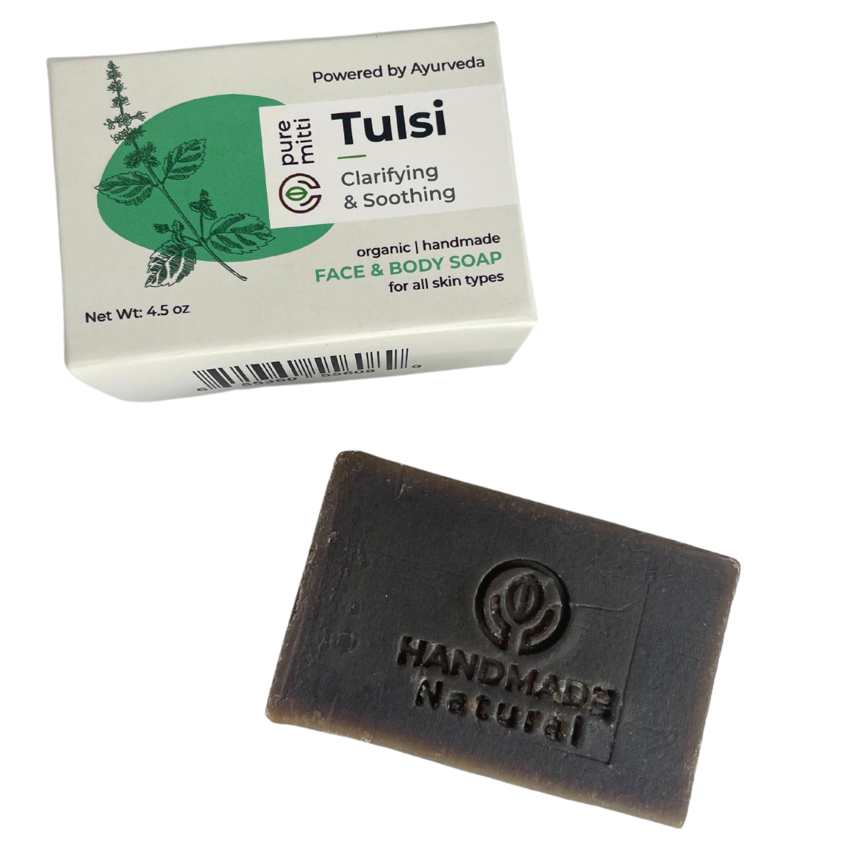 Organic Tulsi Handmade Soap |  Holy Basil Ayurveda Soap | Clarifying, Soothing, for all skin types.