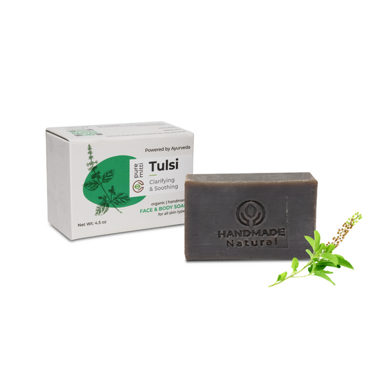 Organic Tulsi Handmade Soap |  Holy Basil Ayurveda Soap | Clarifying, Soothing, for all skin types.
