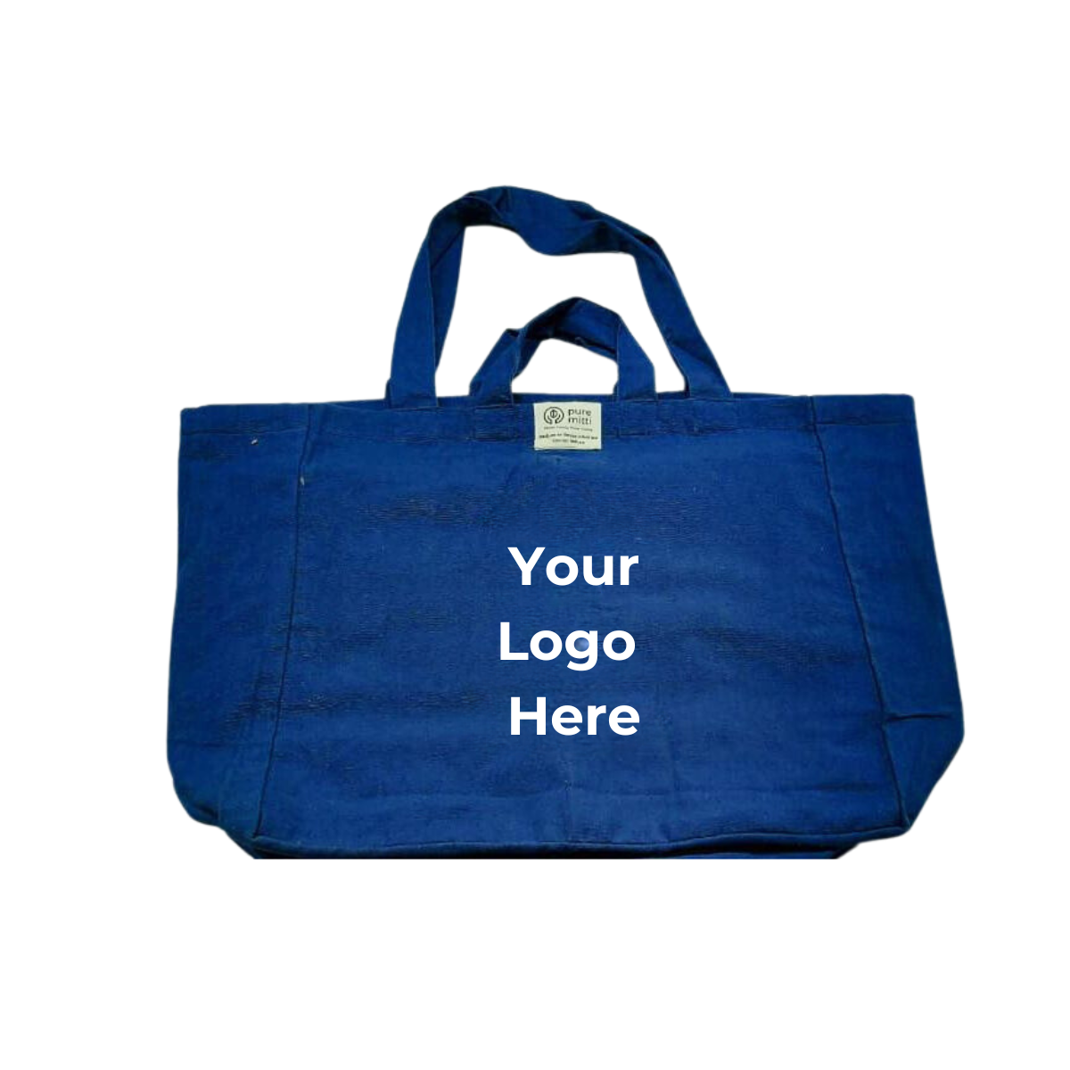 Custom Print Logo - Reusable Multi-pocket Organic Cotton Tote Bag (MOQ 100) @ 3 colors