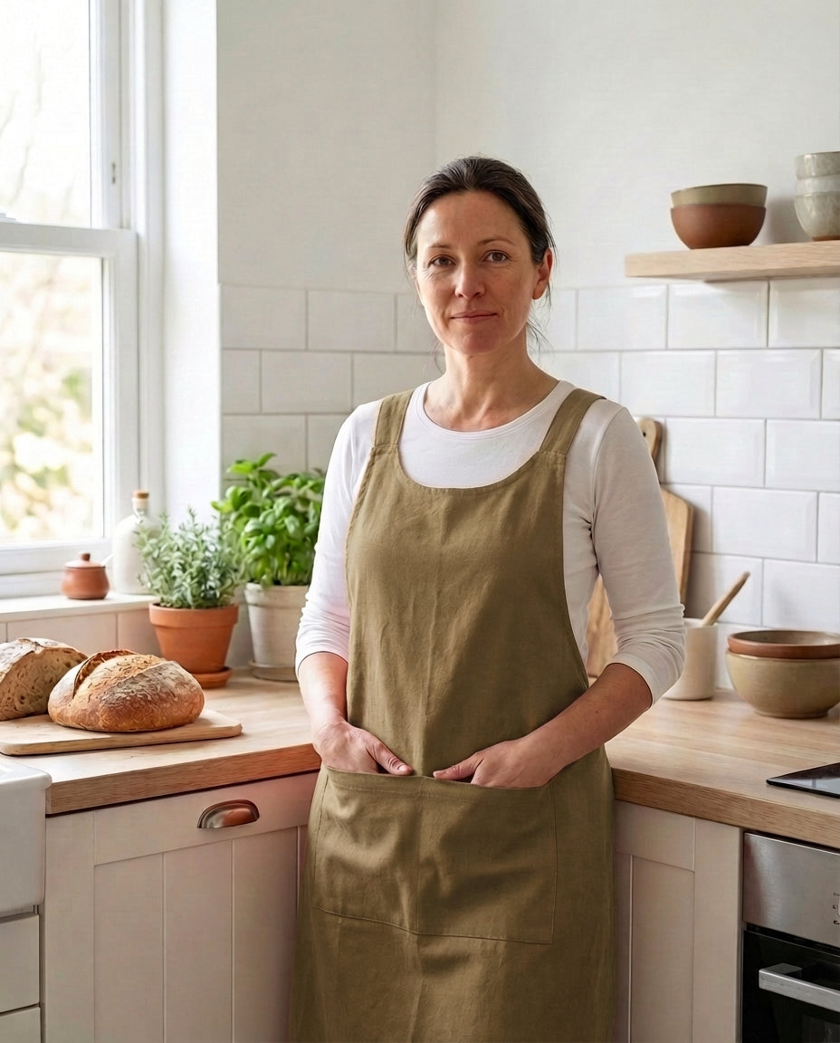 Green Apron Crossback 100% Organic Cotton