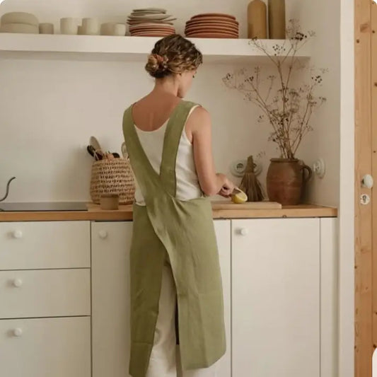 Green Apron Crossback 100% Organic Cotton