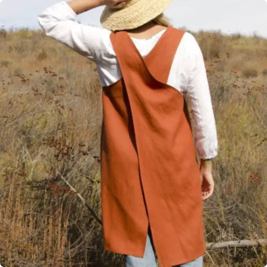 Terracotta Apron Crossback 100% Organic Cotton